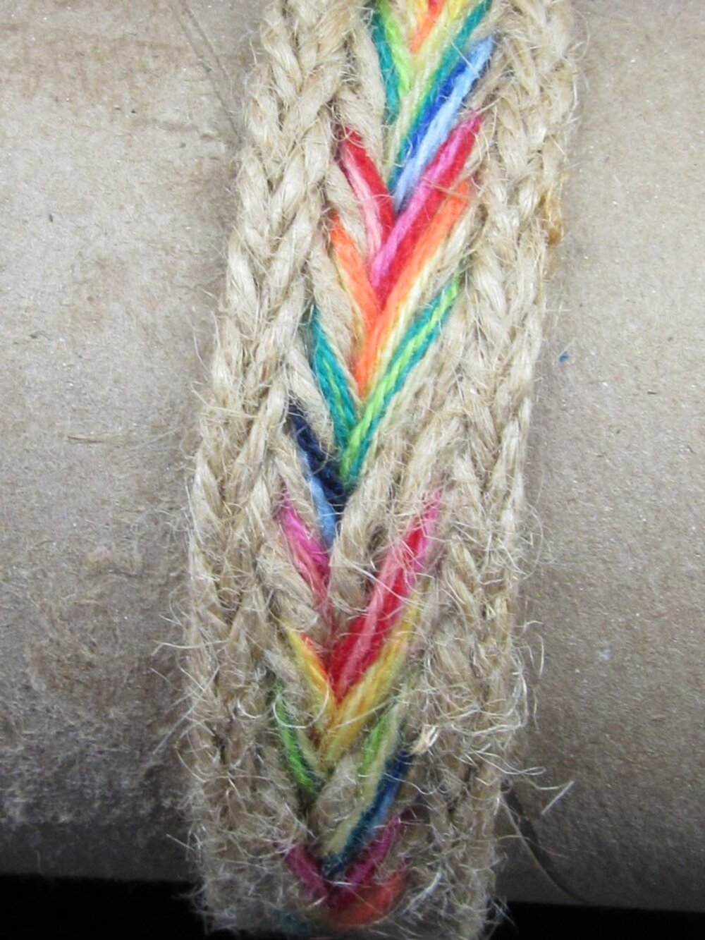 Boho Woven Hemp Wristbands or Anklet Rainbow Colors - Like New Vintage Unisex